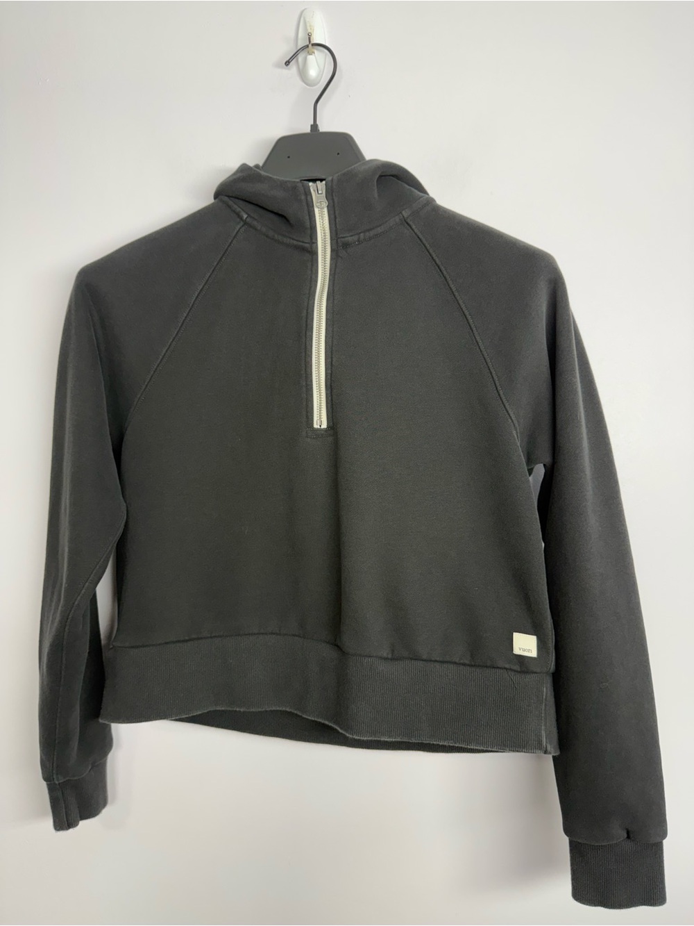 13: Vuori Restore Half Zip Hoodie Washed Black Size XS